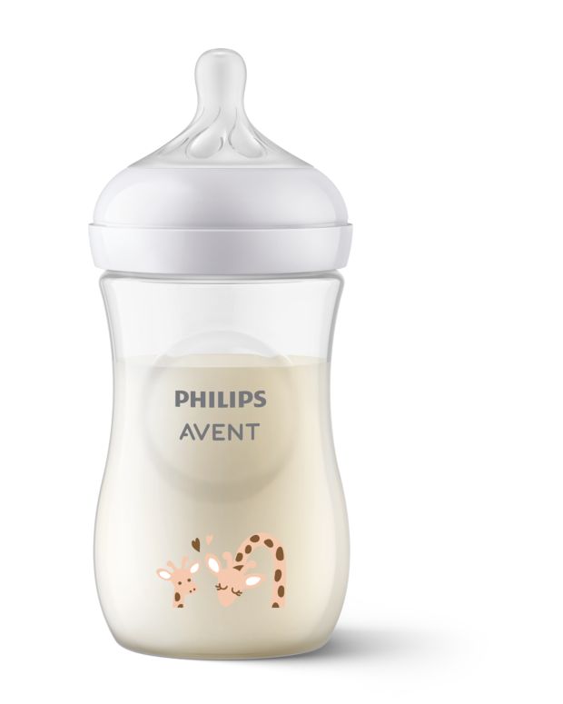 Philips Avent Natural Response Bottle 260ml, teat 1+ months, giraffe deco, 1 piece
