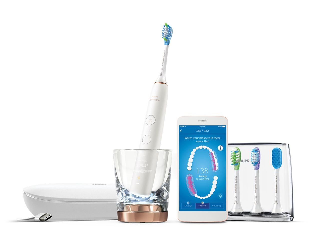 DiamondClean Smart 9750 Sonic electric toothbrush with app HX9924