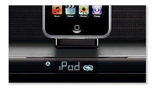 Play and charge your iPod and GoGear