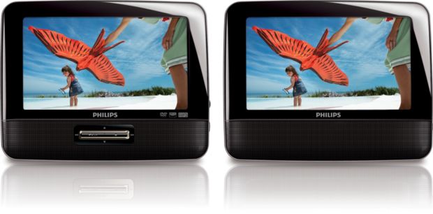 Dual screen portable DVD player