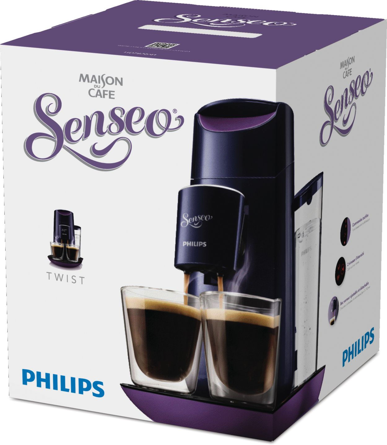Philips Senseo Twist - Cafetera monodosis, color negro y azul