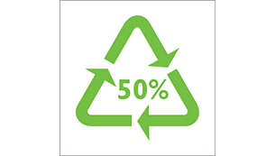 Mindestens 50 % der Kunstoffe aus nachhaltigen Materialien