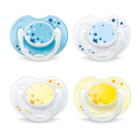 SCF176/18 Philips Avent Nighttime Pacifier 0-6m, Various Colors, 2 pack