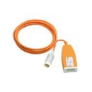 3-adr. OP-EKG-Stammkabel m. AAMI- u. IEC Farbcodierung, orange, mit 12-poligem Stecker, Länge 2,7 m. AAMI/IEC Stammkabel