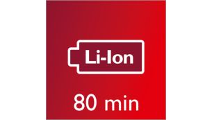 Powerful Li-Ion battery for 80 min operating time