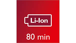 Powerful Li-Ion battery for 80 min operating time