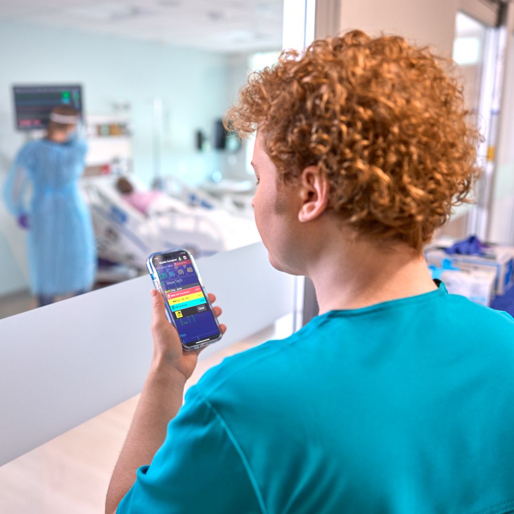 Nurse on mobile device