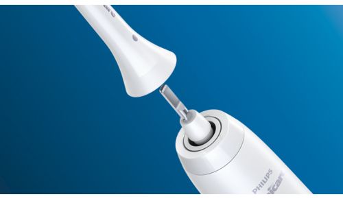 Click-on design for simple brush head placement