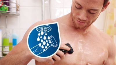 100% waterproof for use in the shower, and easy cleaning
