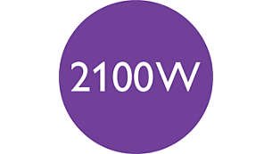Moc 2100 W zapewnia doskonałe rezultaty i szybkie suszenie