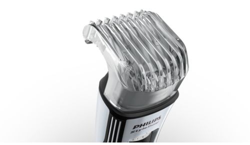 Bartschneider mit Dreitagebart-Funktion: 12 Längeneinstellungen von 0,5-10 mm