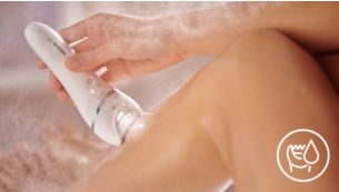 Utilisable à sec ou sous l'eau, dans le bain ou sous la douche