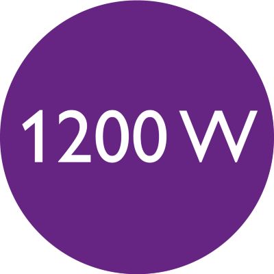 1200 W para un secado suave
