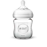 Natural glass baby bottle