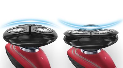 Flexible in zwei Richtungen bewegliche Scherköpfe passen sich ganz einfach jeder Kontur an