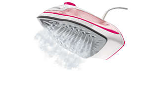 Continuous steam up to 32 g/min for better crease removal
