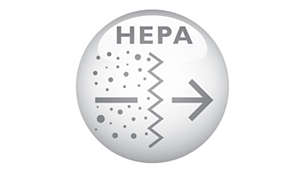 Filtro HEPA, capaz de capturar as mais pequenas partículas de pó