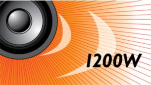 La potenza di 1200 W RMS consente di riprodurre filmati e musica con un audio eccezionale