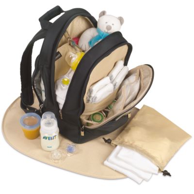 Main compartment is large enough for clothes and soothers
