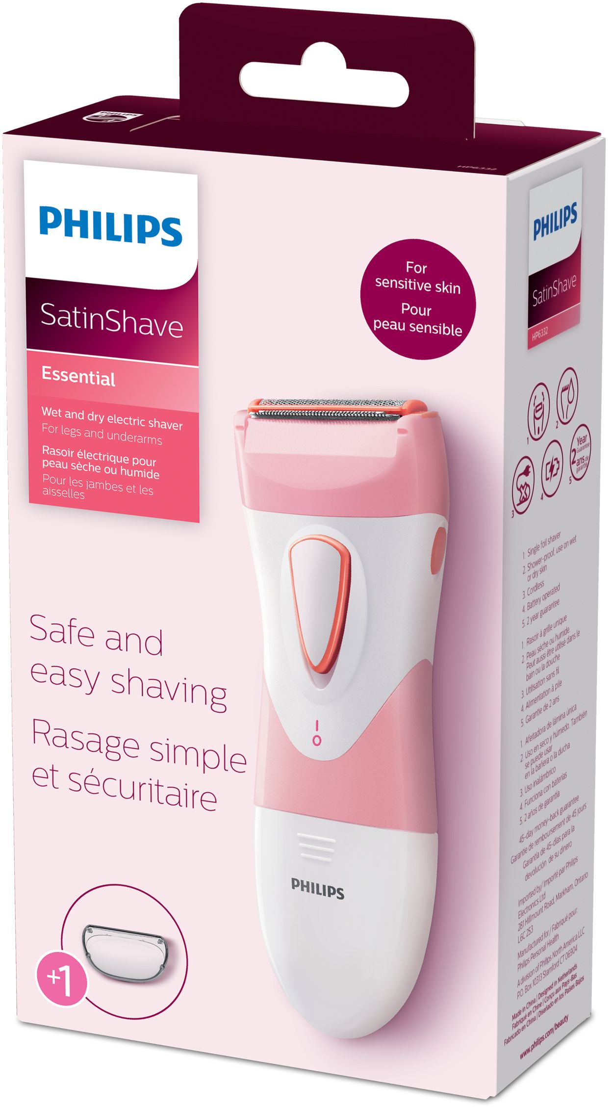 SatinShave Essential Wet and Dry electric shaver HP6332/50 | Philips