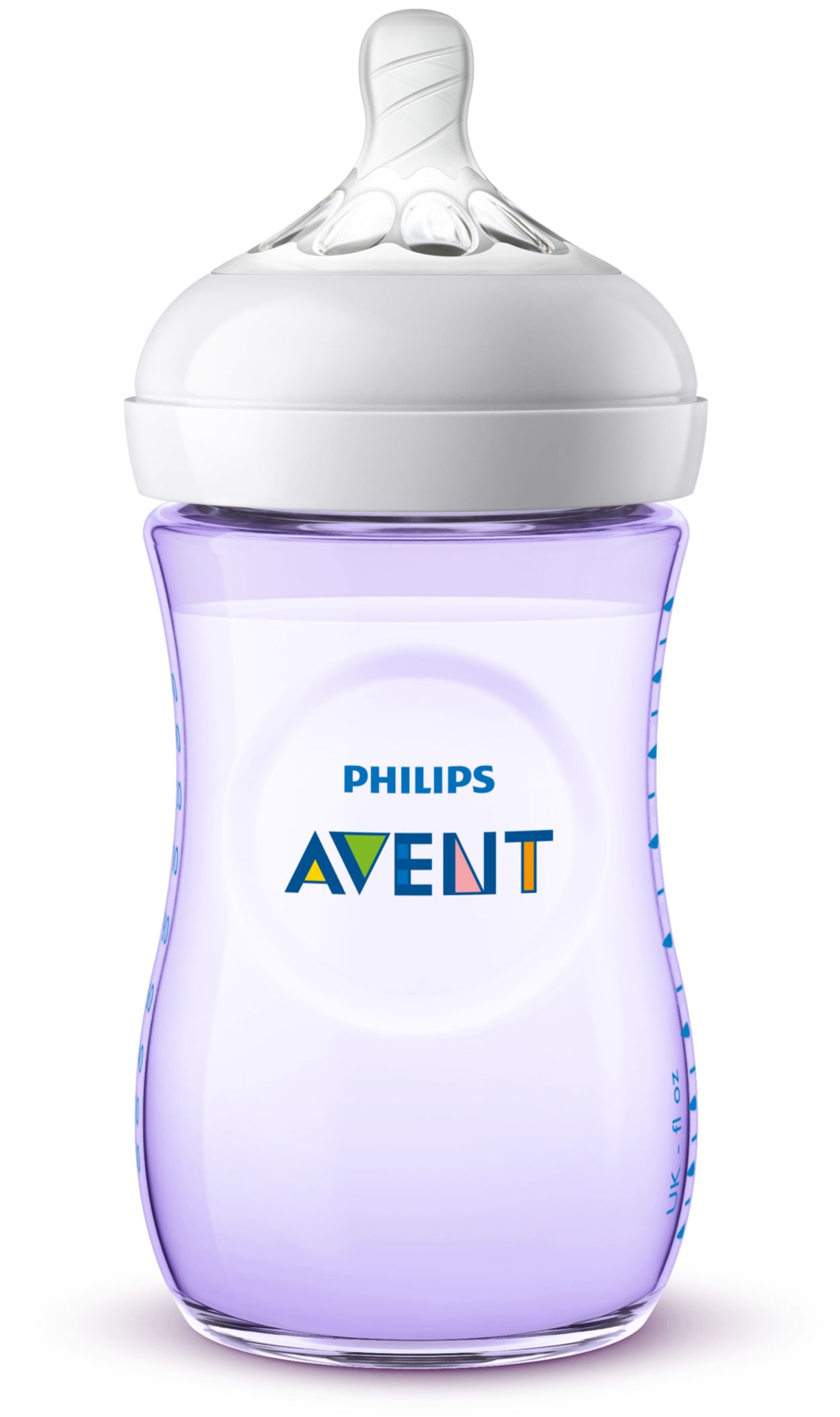 Philips AVENT Biberón natural con pezón de respuesta natural, morado, 9  onzas, paquete de 4, SCY903/34