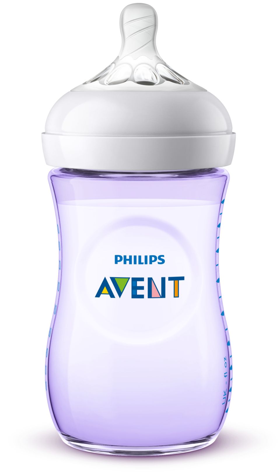  Philips AVENT Biberón natural con pezón de respuesta natural,  morado, 9 onzas, paquete de 4, SCY903/34 : Bebés