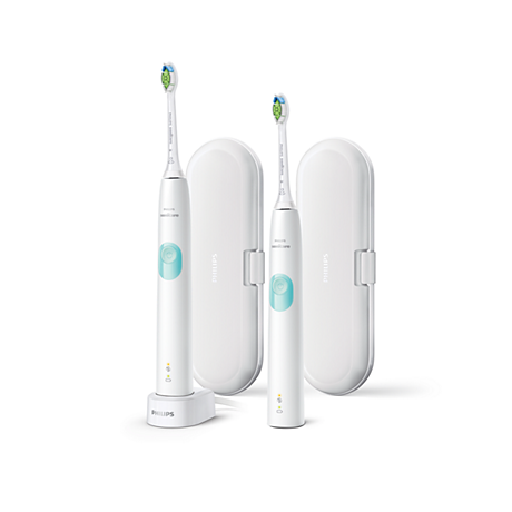 HX6807/35 Philips Sonicare ProtectiveClean 4300 2-pack sonic electric toothbrushes with chargers