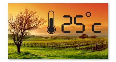Temperature display for both indoor and outdoor temperature
