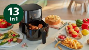  PHILIPS 3000 Series Air Fryer Essential Compact with Rapid Air  Technology, 13-in-1 Cooking Functions to Fry, Bake, Grill, Roast & Reheat  with up to 90% Less Fat*, 4.1L capacity, Black (HD9252/91) 