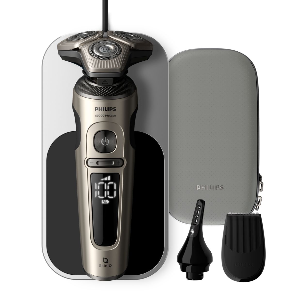 Shaver S9000 Prestige Wet & Dry Electric shaver with SkinIQ SP9873 