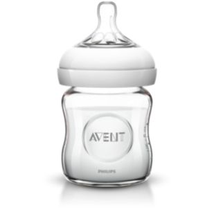 Natural glass baby bottle