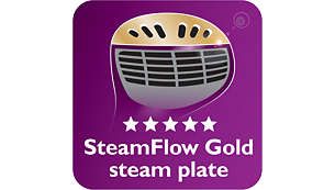 SmartFlow Gold steam plate for great results
