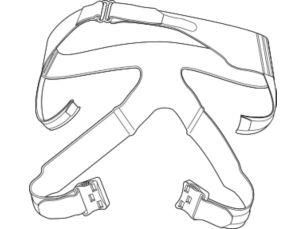 AF531 Full Face Mask Four-point headgear with clips, L, single