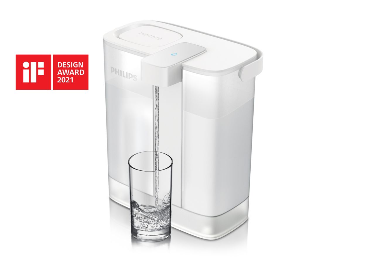 Philips wasserfilter-karaffe carafe filtrante awp2970 +1 filtre-ultrafiltration  bactéries, calcaire, chlore, plomb et pesticides, blanc AWP2970 - Conforama