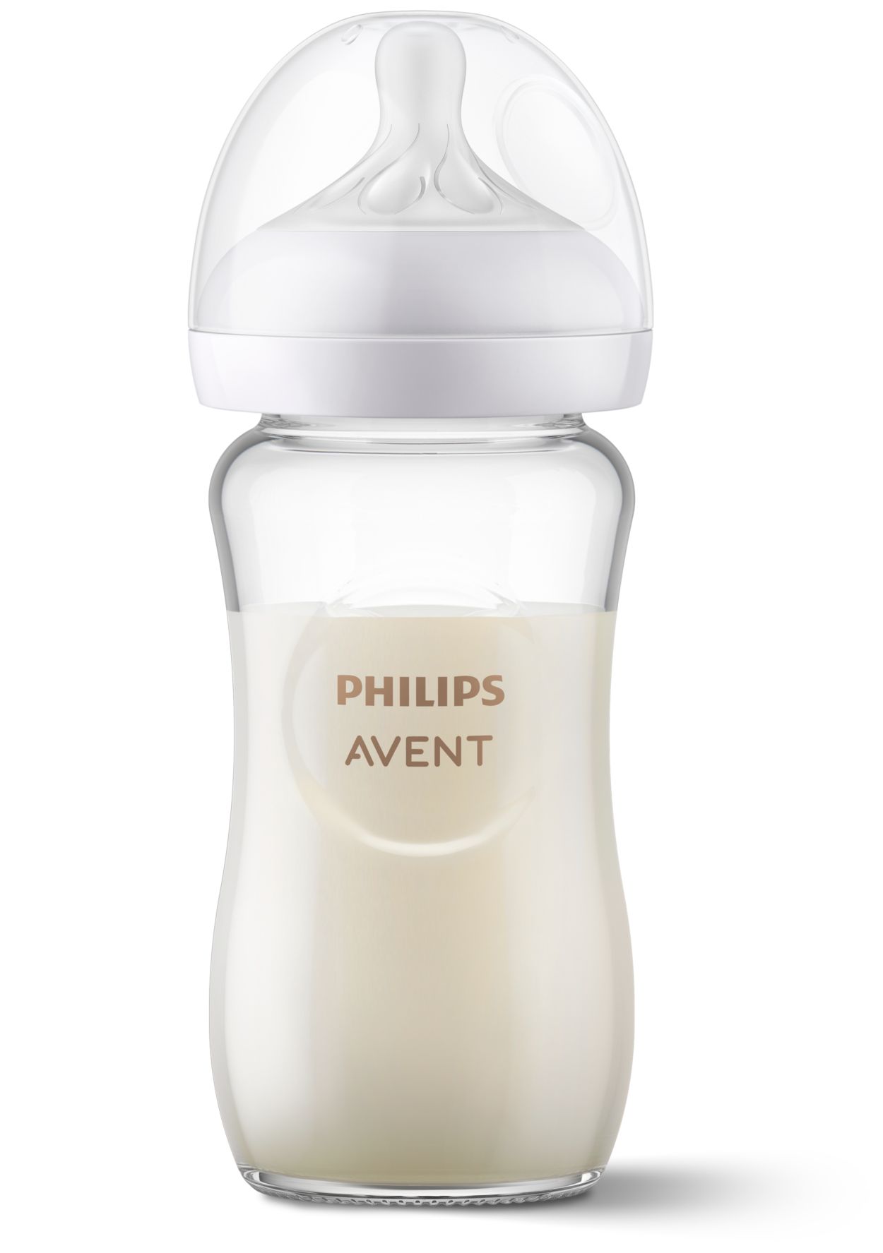 Biberon en verre naturel Philips Avent avec tétine Natural Response, 8oz,  3pk, SCY913/03 Biberon en verre 