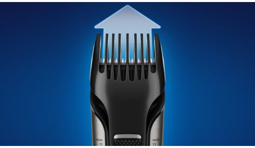 Kontroller hårlængde med integreret, justerbar trimmer