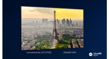 Bright 4K LED TV. Vibrant HDR picture. Smooth motion.
