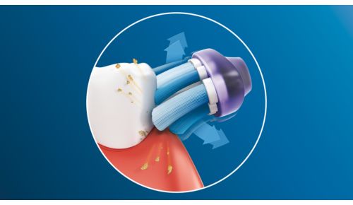 Up to 10x more plaque removal than a manual toothbrush