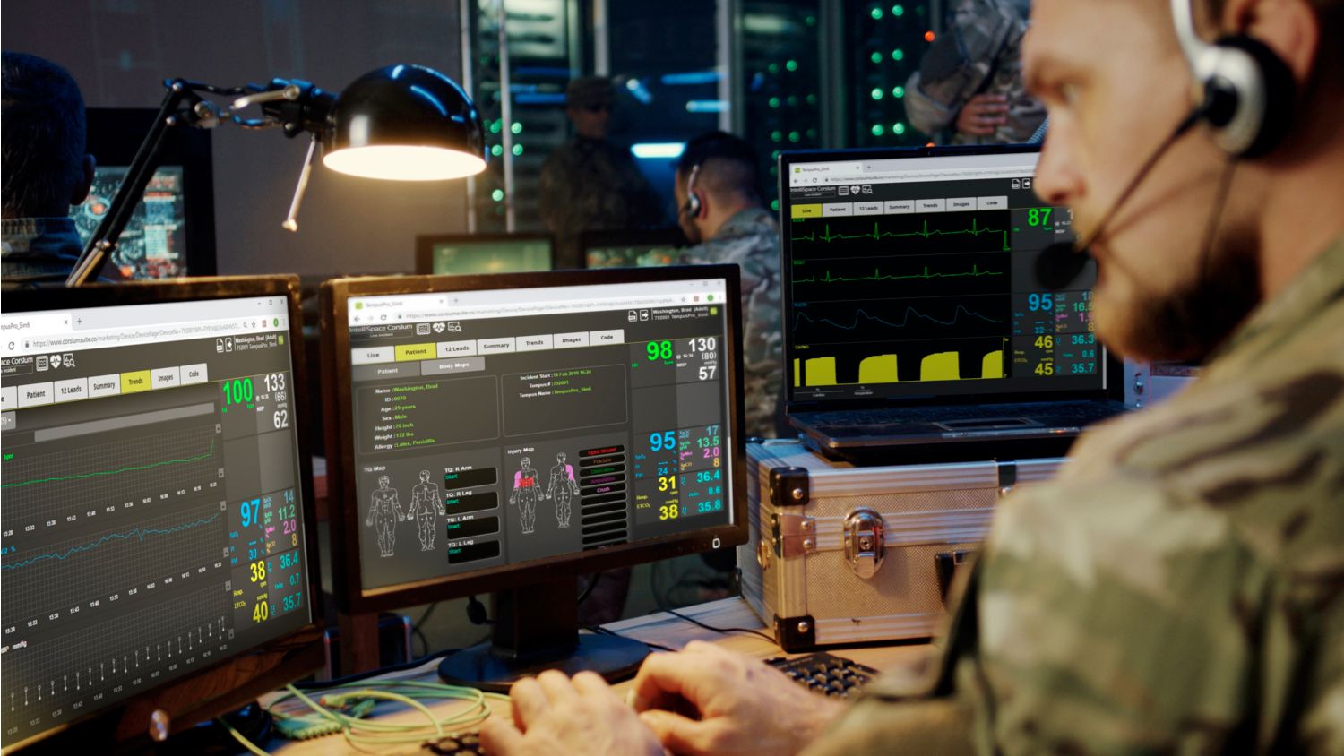 Photo of tele-critical care remote monitoring center