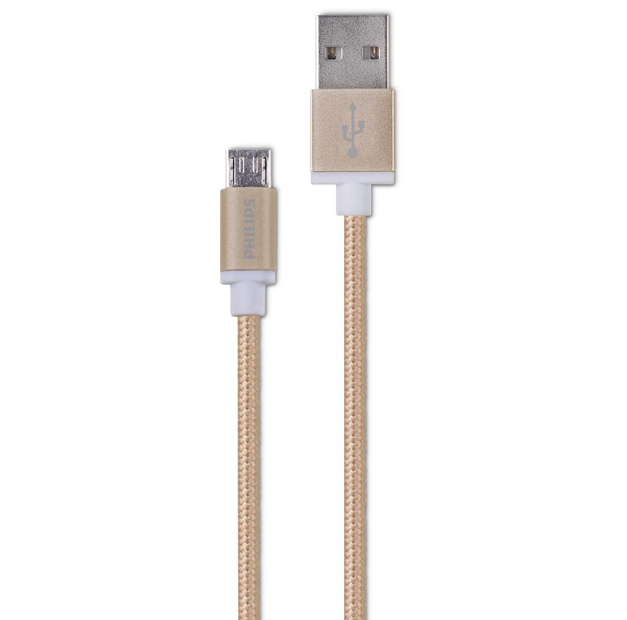 Cable micro USB de 1,2 m para sincronización y carga