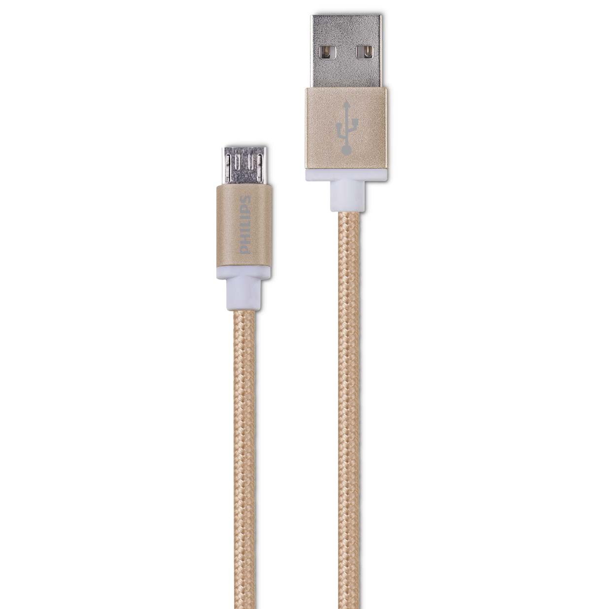 Cable micro USB de 1.2 m para sincronización y carga