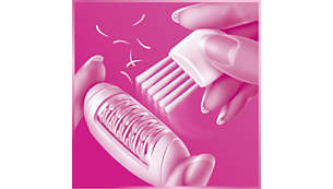 Escova de limpeza para eliminar pêlos soltos dos discos de depilação