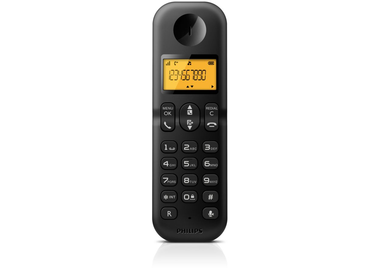 Philips Teléfono Fijo Inalámbrico Negro D1611B