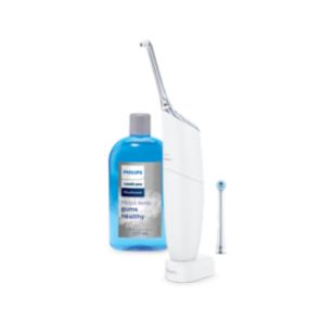 Rechargeable powered dental flosser - silver