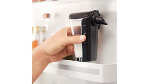 LatteGo-keittimen säilytyskansi pitää maidon raikkaana jääkaapissa