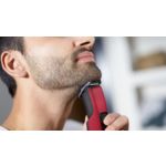 Trims beard, guards skin