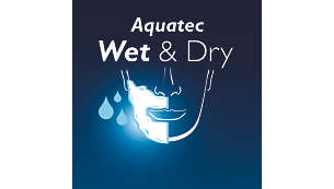 Die Aquatec-Versiegelung sorgt für eine gründliche Trockenrasur und eine erfrischende Nassrasur.