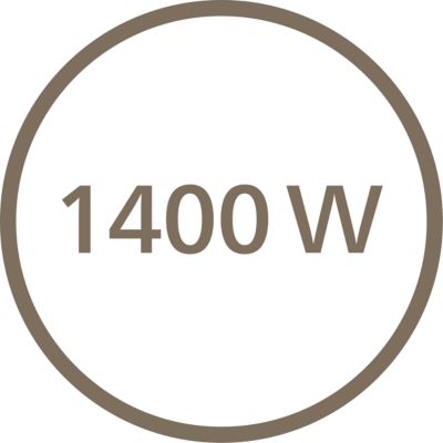 1400 W para un secado rápido