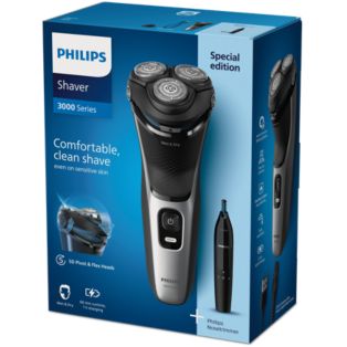 Shaver 3000 Series Sähköparranajokone märkä- ja kuiva-ajoon