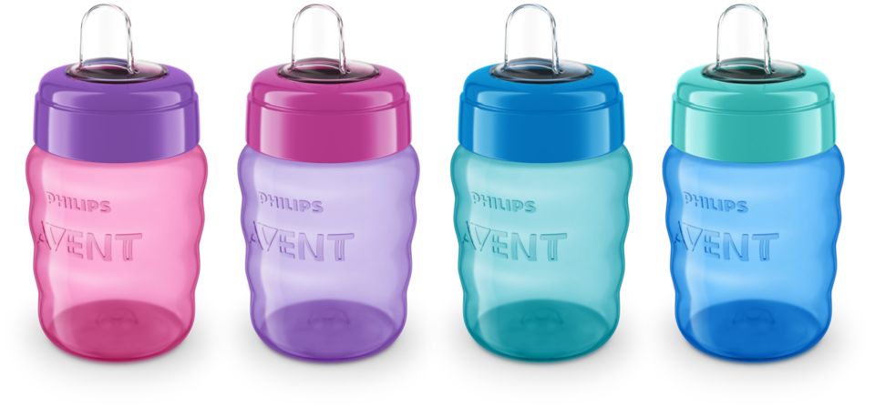 Gobelet bébé paille en silicone souple philips 12 mois + 260ml